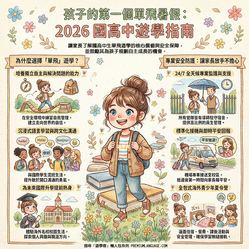 國高中生夏令營安全與成長懶人包，遊學客顧問整理單飛遊學全攻略
