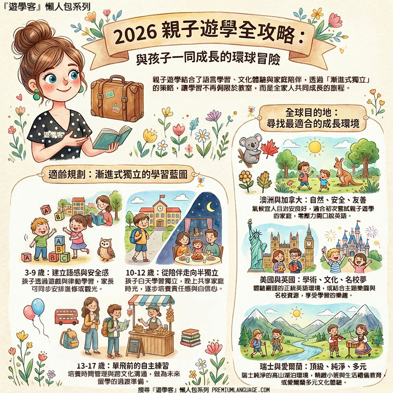 親子遊學推薦懶人包：遊學客熱門親子遊學國家比較與適齡規劃全攻略