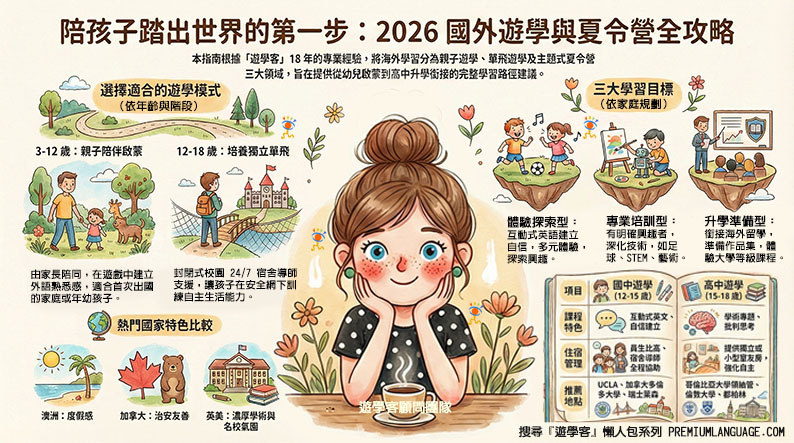 全球青少年夏令營選擇指南懶人包，遊學客專業顧問帶你快速比較各國遊學特色