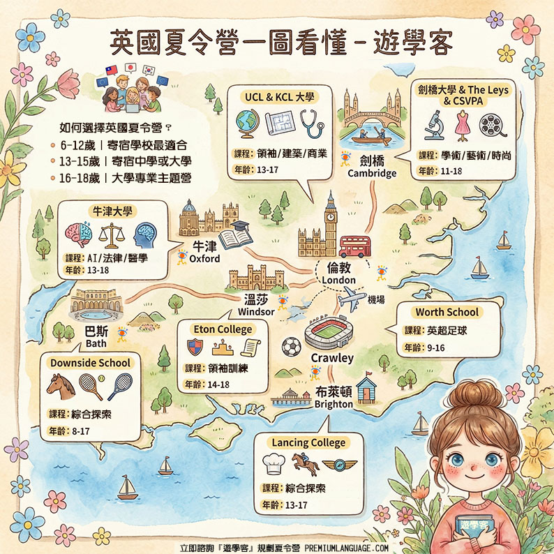 英國夏令營地圖｜牛津、劍橋、倫敦名校 Summer Camp 與寄宿學校營隊